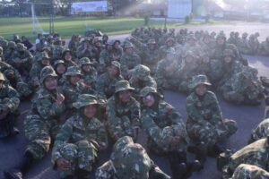 Peserta Pendidikan Dasar Militer (Diklatsarmil) Program Sarjana Penggerak Pembangunan Indonesia (SPPI)