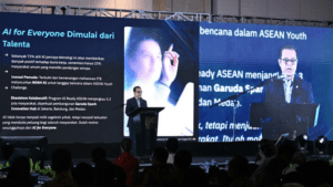 Wamenkomdigi Nezar Patria menyampaikan Keynote Speech dalam acara Garuda AI Impact Summit 2026 di Ritz-Carlton, Kuningan, Jakarta Selatan, Kamis (11/06/2026). Foto: Ardi Widiyansah/Komdigi