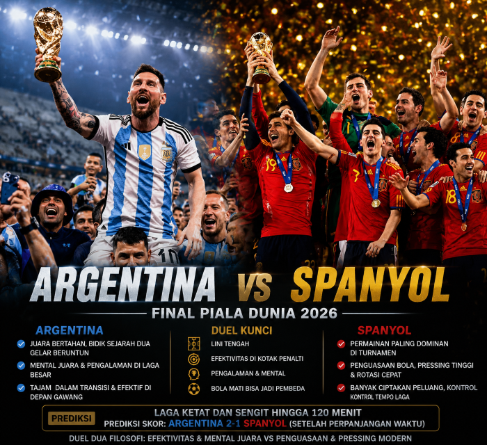 Final Piala Dunia 2026: Argentina Bidik Sejarah, Spanyol Andalkan Dominasi Permainan