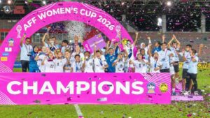 Timnas Putri Indonesia saat meyarakan keberhasilan meraih juara AFF Women's Cup 2026 (foto : PSSI)