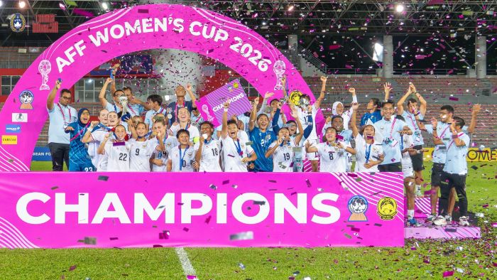 Timnas Putri Indonesia saat meyarakan keberhasilan meraih juara AFF Women's Cup 2026 (foto : PSSI)