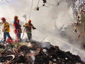 Tumpukan Sampah Terbakar di Sumber Rejo Balikpapan, Api Hanguskan Lahan 100 Meter Persegi