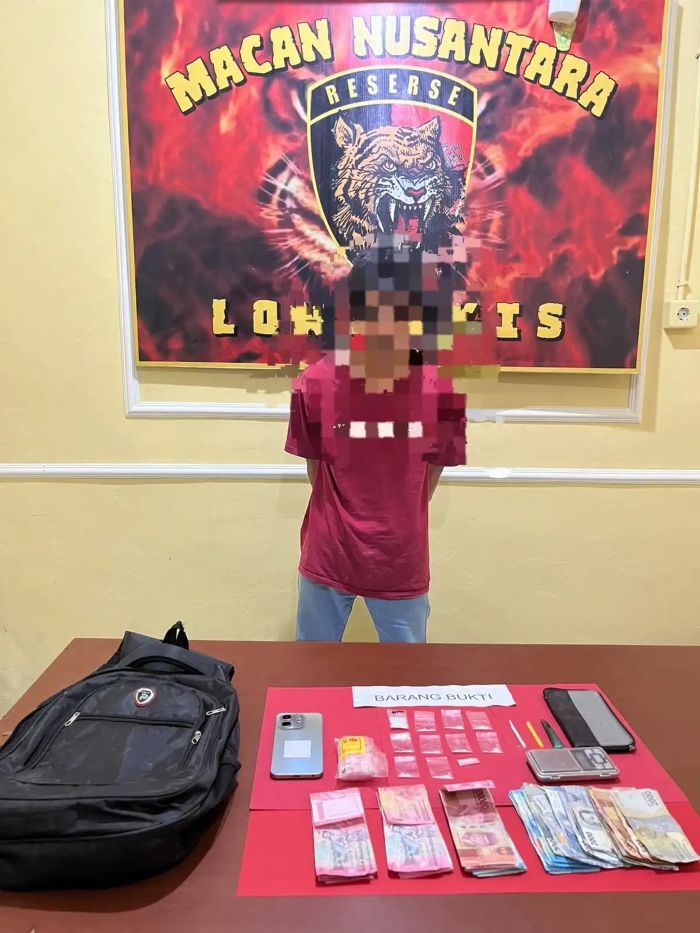 Pelaku dan barang bukti yang diamankan (foto : Humas Polda Kaltm)