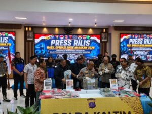 Konfrensi pers Polda Kaltim dalam Operasi Antik Mahakam 2026