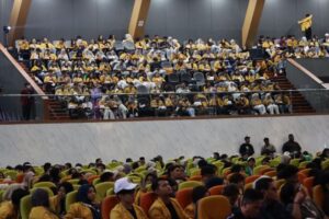 Pelepasan ribuan mahasiswa dilakukan di Plenary Hall GOR Kadrie Oening, Samarinda, Sabtu (11/7/2026)