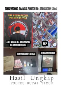 Pelaku dan barang bukti yang diamankan (foto : Dok Polres Kutim)