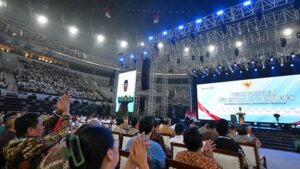 Presiden Prabowo Subianto menghadiri Puncak Peringatan Hari Koperasi ke-79 Tahun 2026 yang digelar di Indonesia Arena, Jakarta, pada Minggu, 12 Juli 2026. Foto: BPMI Setpres/Muchlis Jr