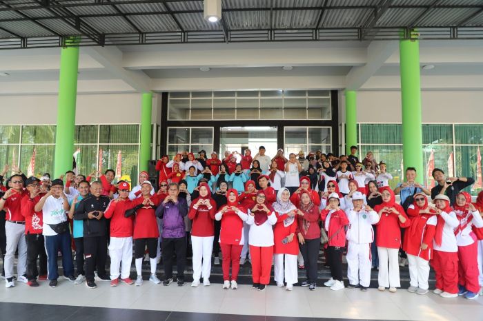 Lomba Senam Jantung Sehat Seri 3 yang digelar di Halaman UPTD GOR Kadrie Oening Samarinda, Sabtu (22/8/2026).