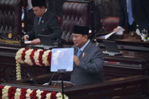 Presiden Prabowo dalam Sidang Tahunan MPR RI dan Sidang Bersama DPR RI-DPD RI, Jumat (14/8/2026), (foto : HUMAS MENPANRB)