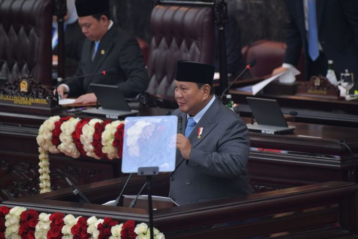 Presiden Prabowo dalam Sidang Tahunan MPR RI dan Sidang Bersama DPR RI-DPD RI, Jumat (14/8/2026), (foto : HUMAS MENPANRB)
