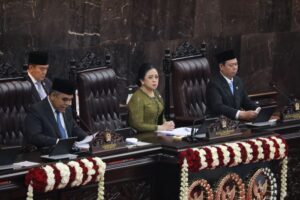 Ketua MPR Ahmad Muzani saat menyampaikan pidatonya / HUMAS MENPANRB