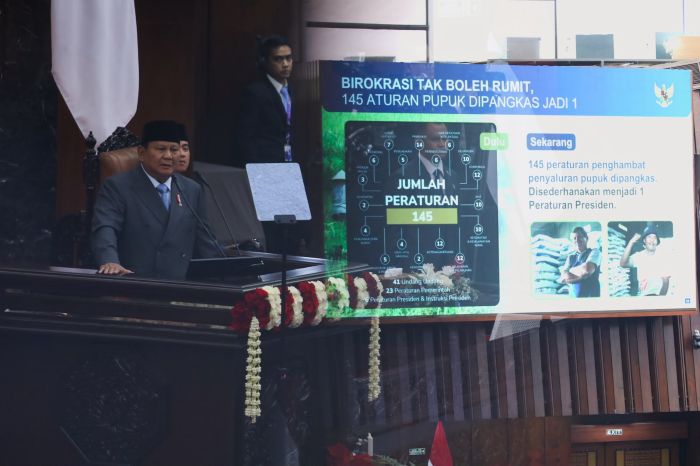 Presiden Prabowo dalam Sidang Tahunan MPR RI dan Sidang Bersama DPR RI-DPD RI, Jumat (14/8/2026), (foto : HUMAS MENPANRB)
