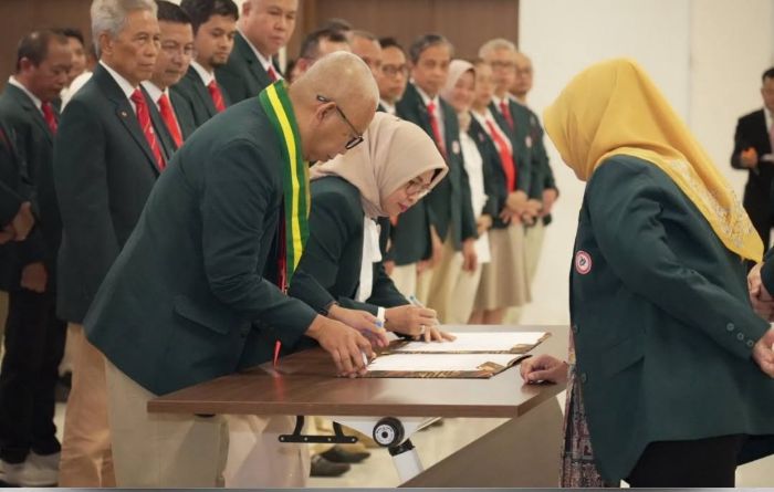 Pelantikan Pengurus Ikatan Dokter Indonesia (IDI) Wilayah Kaltim Masa Bakti 2025–2028 di Ibu Kota Nusantara (IKN), Sabtu (29/8/2026). (foto : Pemprov)