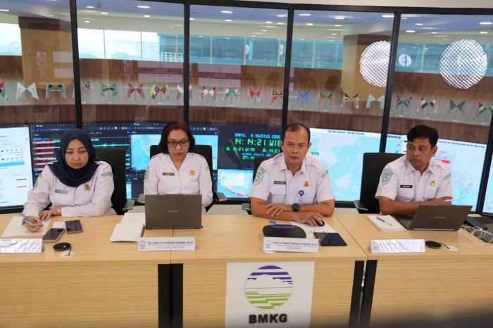 Rapat Koordinasi Penanganan Darurat Bencana Gempa Bumi Provinsi NTT di Gedung MHEWS BMKG, Jakarta, Sabtu (15/8/2026).