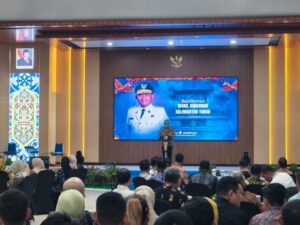 Wakil Gubernur Kalimantan Timur, Seno Aji, saat menghadiri acara kenal pamit Komandan Lanud Dhomber Balikpapan, Sabtu (1/8/2026).
