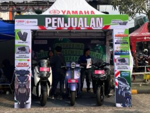 PT Surya Timur Sakti Jatim (STSJ) selaku Main Dealer Yamaha Kaltimtara bersama Kecamatan Balikpapan Utara menggelar Gathering Mitra Pengemudi Online with Yamaha di kawasan Pasar Segar, Balikpapan Utara.