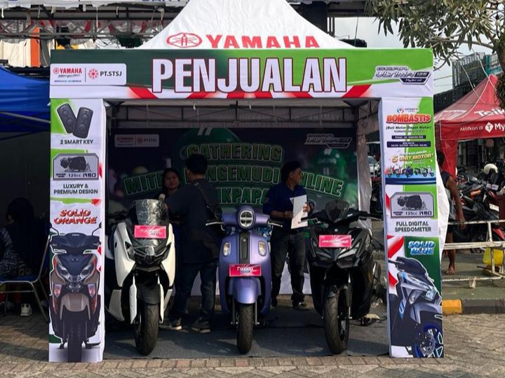 PT Surya Timur Sakti Jatim (STSJ) selaku Main Dealer Yamaha Kaltimtara bersama Kecamatan Balikpapan Utara menggelar Gathering Mitra Pengemudi Online with Yamaha di kawasan Pasar Segar, Balikpapan Utara.